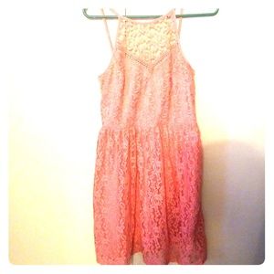 Beautiful coral lace short dress